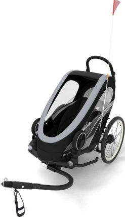 CYBEX Fahrradanhänger Zeno Bike One Box BLK S/All Black-black PU1 -Trendiger Spielzeugladen cybex fahrradanhanger zeno bike one box blk s all black black pu1 2