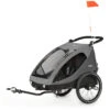 HAUCK Dryk Duo Fahrradanhänger Und Buggy (bis 44kg), Grau/schwarz, Zweisitzer