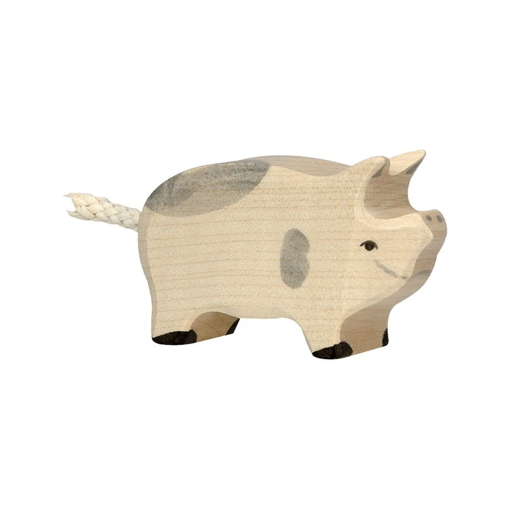 Holztiger Geflecktes Ferkel Aus Holz In Rosa 1 Holztiger Geflecktes Ferkel Aus Holz In Rosa