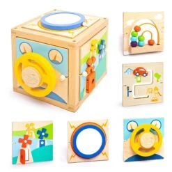 Motorikwürfel Aus Holz In Bunt