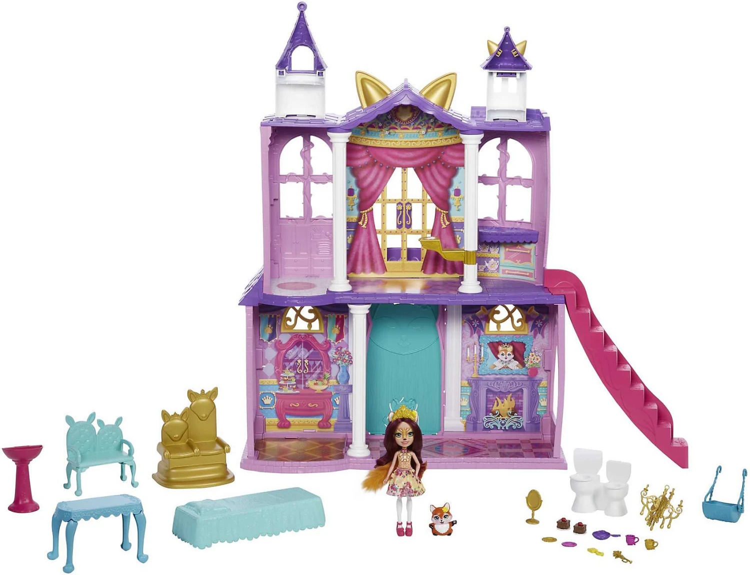 MATTEL Enchantimals Royals Ballzauber Schloss Mit Felicity Fox & Flick 1 MATTEL Enchantimals Royals Ballzauber Schloss Mit Felicity Fox & Flick