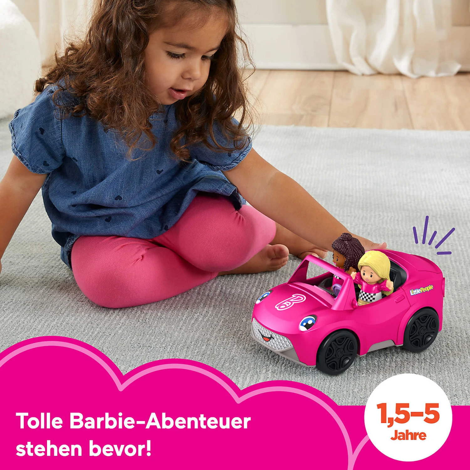 MATTEL Fisher-Price Little People Barbie Cabrio Fahrzeug- Und Figurenset 2 MATTEL Fisher-Price Little People Barbie Cabrio Fahrzeug- Und Figurenset – Bild 2