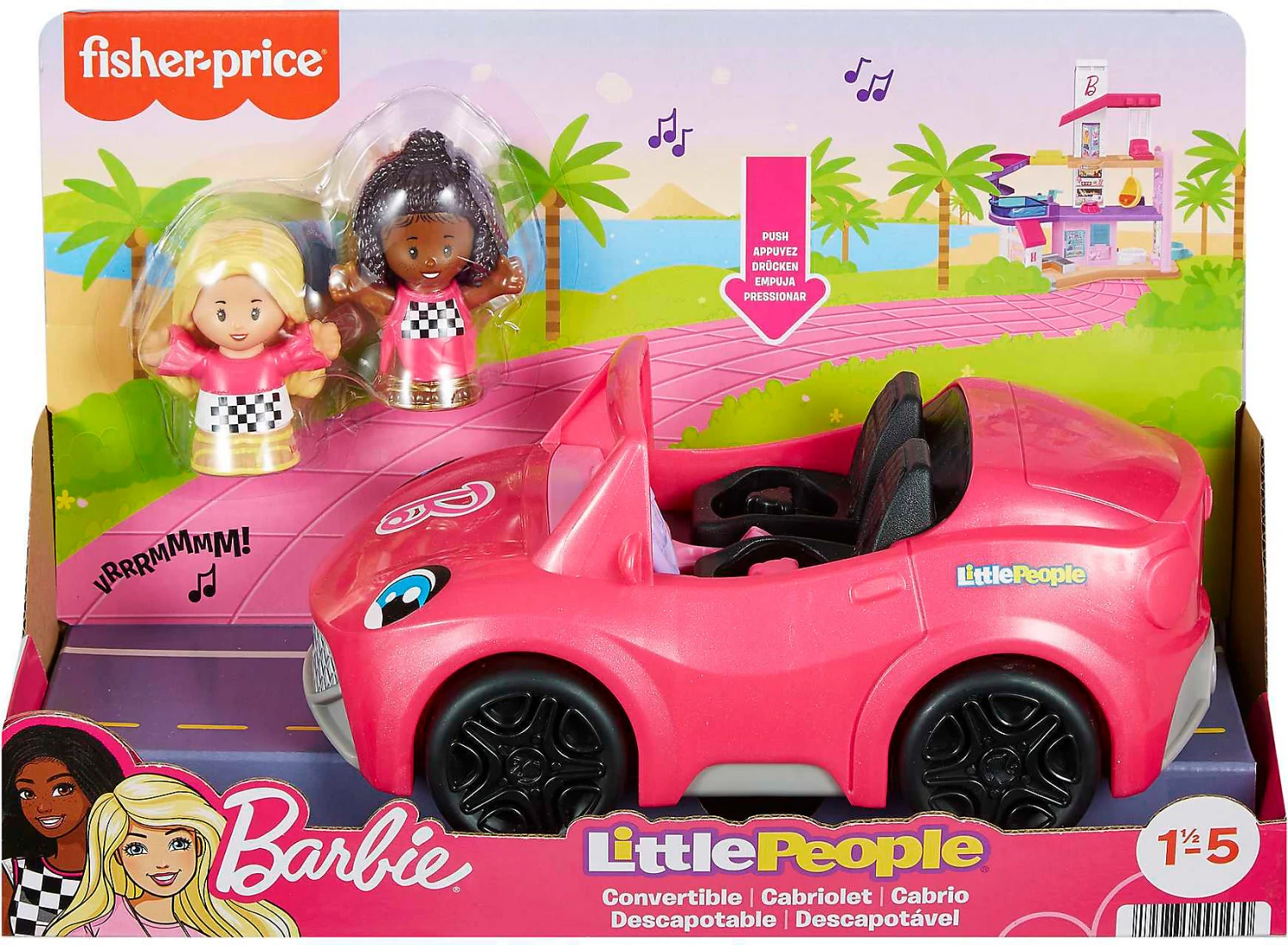 MATTEL Fisher-Price Little People Barbie Cabrio Fahrzeug- Und Figurenset 5 MATTEL Fisher-Price Little People Barbie Cabrio Fahrzeug- Und Figurenset – Bild 5