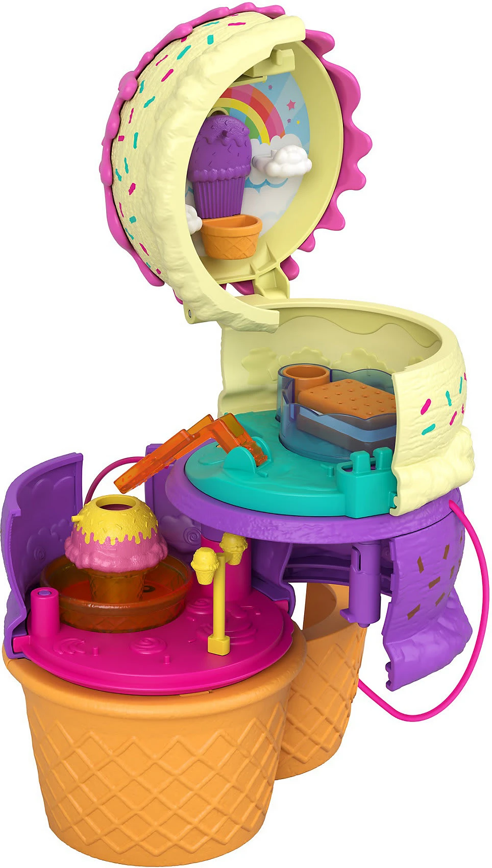 MATTEL Polly Pocket Ausklappspaß-Schatulle Eiswaffel 4 MATTEL Polly Pocket Ausklappspaß-Schatulle Eiswaffel – Bild 4