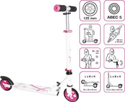 Scooter, Weiß/pink 125 -Trendiger Spielzeugladen muuwmi scooter weiss pink 125 4