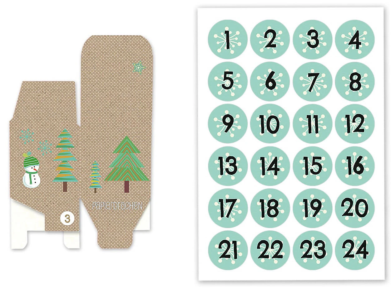 Adventskalender Kisten Bedruckt - Weihnachtsmann 2 Adventskalender Kisten Bedruckt - Weihnachtsmann – Bild 2