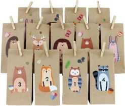 Adventskalender Tüten Waldtiere 2017 Braun (zum Aufkleben)