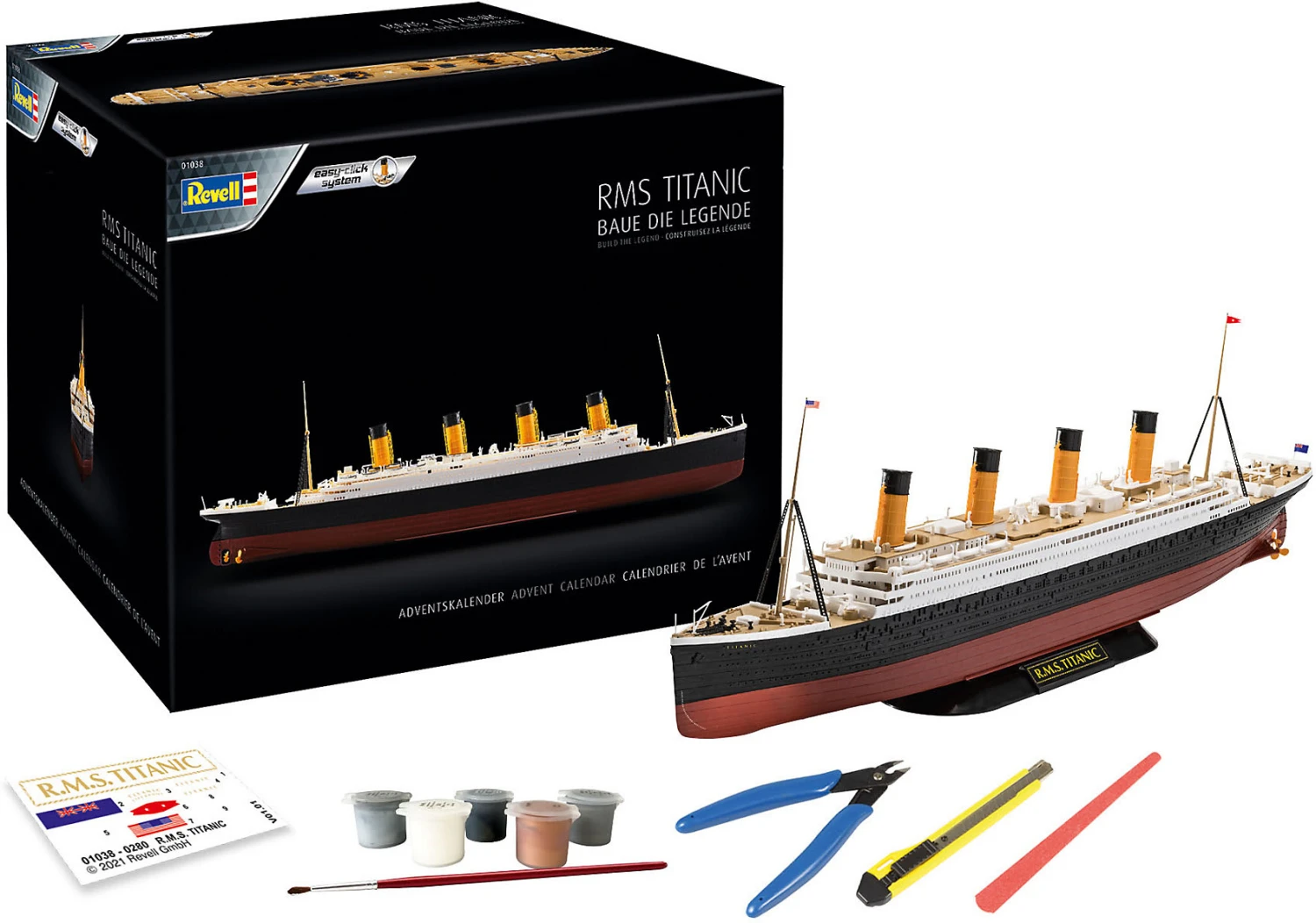 Revell Adventskalender RMS Titanic Easy-click-system, Bausatz Zum Zusammenstecken... 1 Revell Adventskalender RMS Titanic Easy-click-system, Bausatz Zum Zusammenstecken...