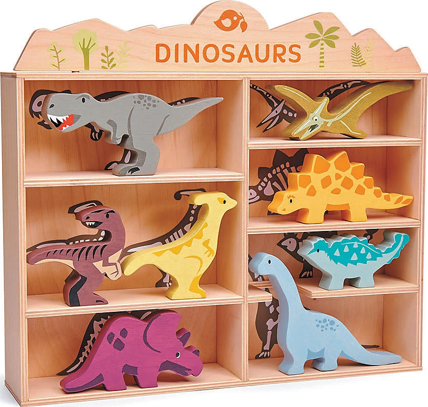 Tender Leaf Toys Dinosaurier, 8 Stück Im Holzdisplay 1 Tender Leaf Toys Dinosaurier, 8 Stück Im Holzdisplay